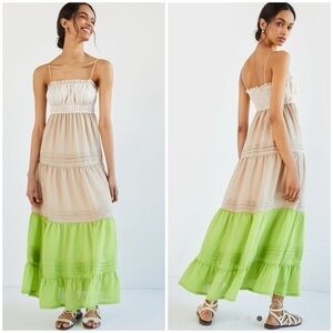 Anthropologie | Dresses | Let Me Be By Anthropologie Colorblock Halter Neck Maxi  Dress | Poshmark